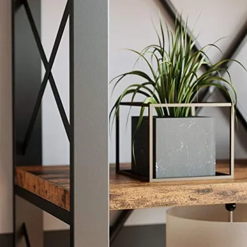 IRONCK Industrial 6-Tier Bookcase, Easy Assembly Double Wide Shelves