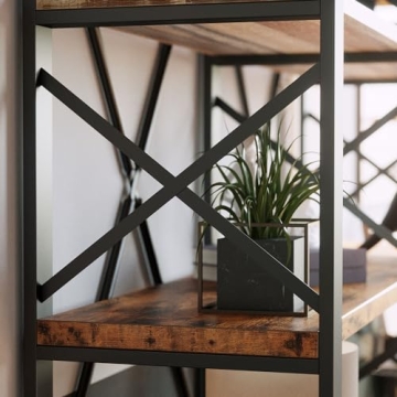 IRONCK Industrial 6-Tier Bookcase, Easy Assembly Double Wide Shelves