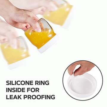 Alitte Plastic Mason Jar Lids - (Pack of 18) Upgraded Regular Mouth Jar Lids | Reusable Food Grade B...