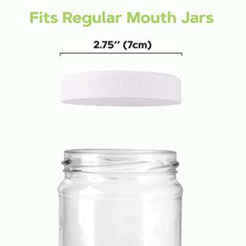 Alitte Plastic Mason Jar Lids - (Pack of 18) Upgraded Regular Mouth Jar Lids | Reusable Food Grade BPA Free Plastic Storage Cap Covers | Leak-proof Silicone Rings