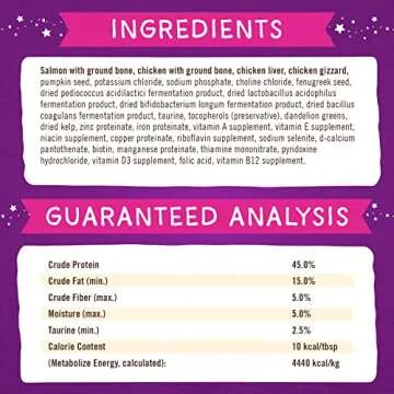 Stella & Chewy's Freeze-Dried Raw Marie’s Magical Dinner Dust – Grain Free, Protein Rich Cat & Kitten Food Topper – Wild-Caught Salmon & Cage-Free Chicken Recipe – 7 oz Bag