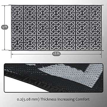 SAND MINE Reversible Mats, Plastic Straw Rug, Modern Area Rug, Large Floor Mat Rug for Outdoors, RV,...