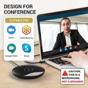 TONOR USB Conference Microphone - 360° Omnidirectional with Mute Button