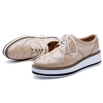 DADAWEN Women's Elegant Lace-Up Oxfords for Fashion