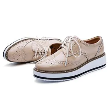 DADAWEN Women's Elegant Lace-Up Oxfords for Fashion