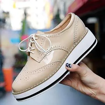 DADAWEN Women's Elegant Lace-Up Oxfords for Fashion