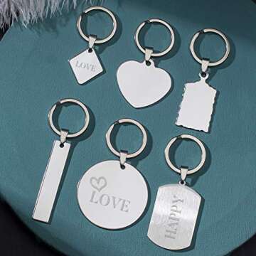 BENECREAT 30PCS Mixed Large Stainless Steel Stamping Blanks, Round/Rectangle/Heart Pendants Charms with Black Velvet Bag and Clear Storage Box for Necklace Bracelet Making and ID Name Tags, 1mm Thick