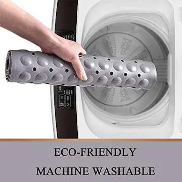 Sheepping Baby Bath Mat for Tub Non Slip Extra Long Cover Bathtub Mat with 200 Big Suction Cups for Toddler Infant Kids 40 X 16 Inch - Eco Friendly ,Machine Washable Shower Mat (Grey)