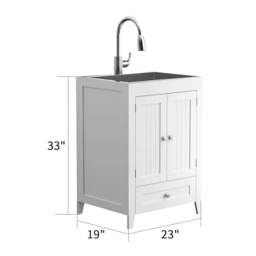 VINGLI 24-Inch Laundry Sink with Cabinet Combo