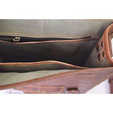 Leather crossbody bag messenger satchel tablet bag 11 inches for men and women by KPL (Brown)