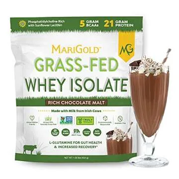MariGold Grass-Fed Whey Protein Isolate Powder - Creamy Vanilla and Rich Chocolate Malt