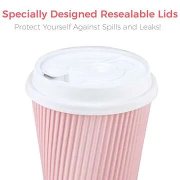 Glowcoast Disposable Coffee Cups - 80 Set 12 oz Insulated