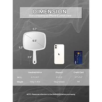 OMIRO Handheld Mirror for Perfect Reflection Anytime