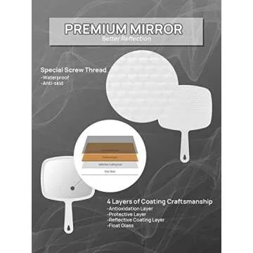 OMIRO Handheld Mirror for Perfect Reflection Anytime