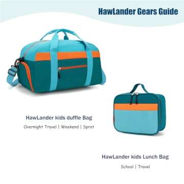 HawLander Little Kids Backpack for Boys Toddler School Bag Fits 3 to 6 years old, 15 inch, Blue Green
