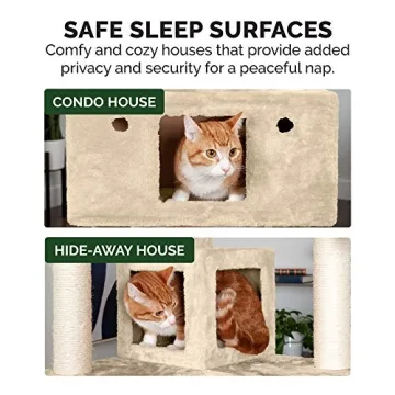 Furhaven 69.3" Tall Cat Tree - Cat Playground & Scratching Post - Cream