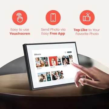 Loop Wi-Fi Digital Picture Frame with Touch Screen, 10-Inch Display, The Only Frame to Offer Text Message Photos Direct to Frame, Easy to use App, Gift to Keep Friends and Family Connected