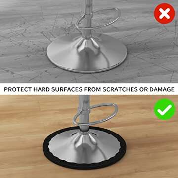 2 Pack Bar Stools Leg Protectors Ring, Non Slip Silicone Chair Leg Floor Protector, Pads Bottom Prot...