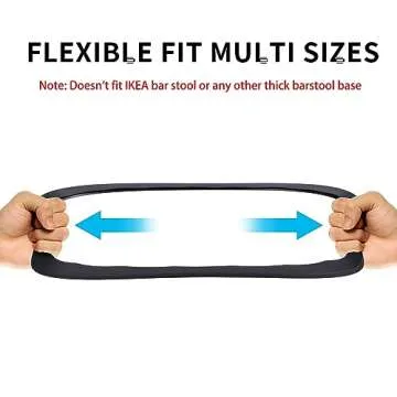 2 Pack Bar Stools Leg Protectors Ring, Non Slip Silicone Chair Leg Floor Protector, Pads Bottom Protect Wooden Floor No Scratches No Noise Anti-slip, Stretchable Fits 16.5" to 18.5" Chair Base, Black