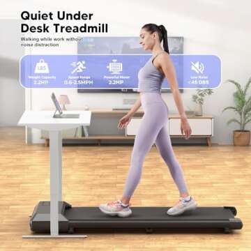 DeerRun Walking Pad 2 in 1 Under Desk Treadmill, 2.5HP Low Noise Walking Pad Running Jogging Machine...