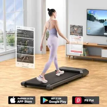 DeerRun Walking Pad 2 in 1 Under Desk Treadmill, 2.5HP Low Noise Walking Pad Running Jogging Machine with Remote Control for Home Office, Lightweight Portable Desk Treadmill Installation Free