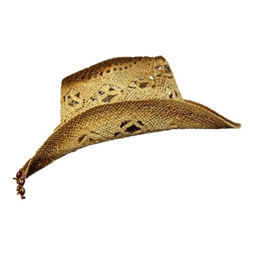 Saddleback Shapeable Toyo Straw Cowboy Hat with Beaded Trim