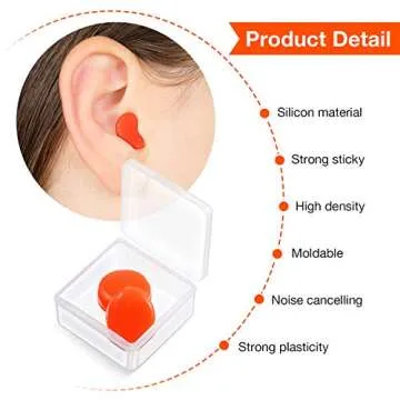 Frienda 21 Pairs Ear Plugs for Sleeping Reusable Moldable Silicone Earplugs Soft Noise Cancelling Ea...