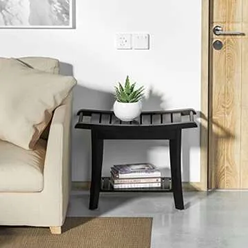 Bamboo Shower Bench for Stylish Bathroom Storage