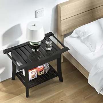 Bamboo Shower Bench for Stylish Bathroom Storage