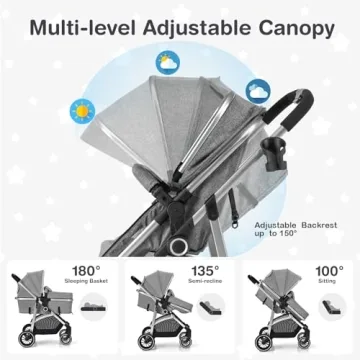 BABY JOY Convertible Stroller: High Landscape & Reversible