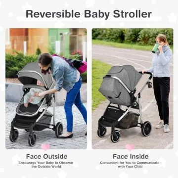 BABY JOY Convertible Stroller: High Landscape & Reversible