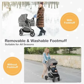 BABY JOY Convertible Stroller: High Landscape & Reversible