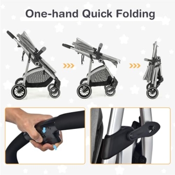 BABY JOY Convertible Stroller: High Landscape & Reversible