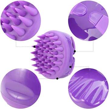 BTYMS Silicone Scalp Scrubber Hair Shampoo Brush for Gentle Cleansing