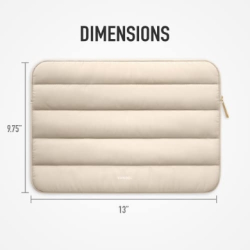 Vandel - The Original Puffy Laptop Sleeve 13-14 Inch Laptop Sleeve. Beige Laptop Sleeve for Women. Carrying Case Laptop Cover for MacBook Pro 14 Inch Sleeve, MacBook Air Sleeve 13 Inch, iPad Pro 12.9
