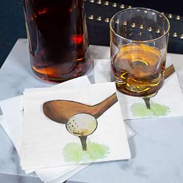 30 Pk Golf Retro Cocktail Napkins - 3-Ply Party Essentials for Golf Fans