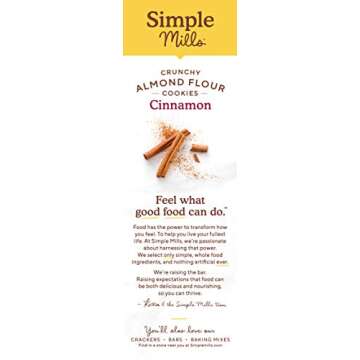 Simple Mills Almond Flour Crunchy Cookies, Cinnamon - Gluten Free, Vegan, Healthy Snacks, Made with Organic Coconut Oil, 5.5 Ounce (Pack of 1)
