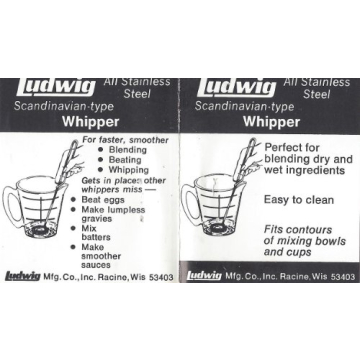 Ludwig Scandinavian Mini Whipper Whisk 100% USA Made