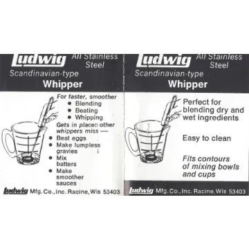 Ludwig Scandinavian Mini Whipper Whisk 100% USA Made