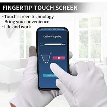 Sibba 2 Pairs Touch Screen Moisturizing Gloves White Cotton Moisturizing Gloves Overnight Bedtime Heal Eczema Sleeping Lotion Hand Spa Treatment Gloves Repair Rough Cracked Dry Chapped Hands Skin