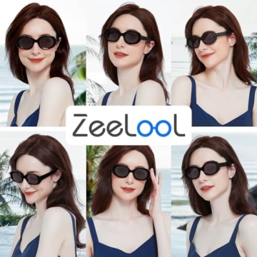 Vintage Zeelool Women Oval Sunglasses with Polarized UV400 Protection