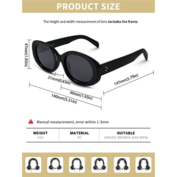 Vintage Zeelool Women Oval Sunglasses with Polarized UV400 Protection