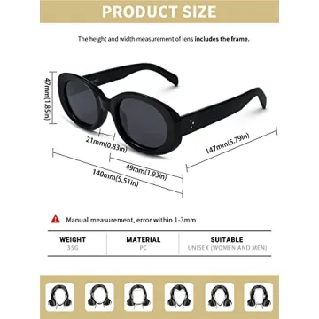 Vintage Zeelool Women Oval Sunglasses with Polarized UV400 Protection