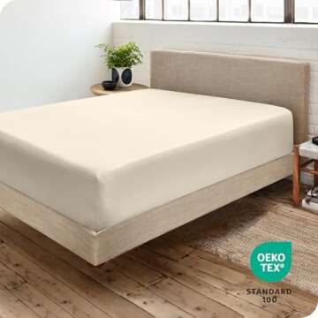 Bare Home Fitted Bottom Sheet King Size - Premium 1800 Microfiber - Ultra-Soft Hotel Luxury - Deep Pocket - Durable and Long Lasting (King, Sand)