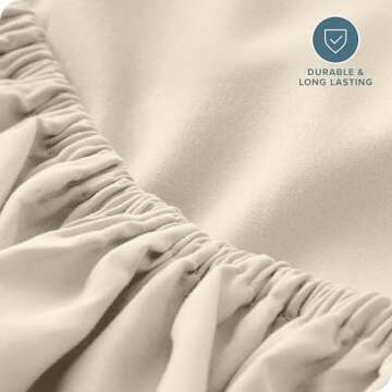 Bare Home Fitted Bottom Sheet King Size - Premium 1800 Microfiber - Ultra-Soft Hotel Luxury - Deep Pocket - Durable and Long Lasting (King, Sand)