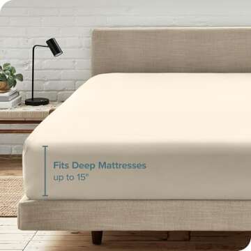 Bare Home Fitted Bottom Sheet King Size - Premium 1800 Microfiber - Ultra-Soft Hotel Luxury - Deep Pocket - Durable and Long Lasting (King, Sand)