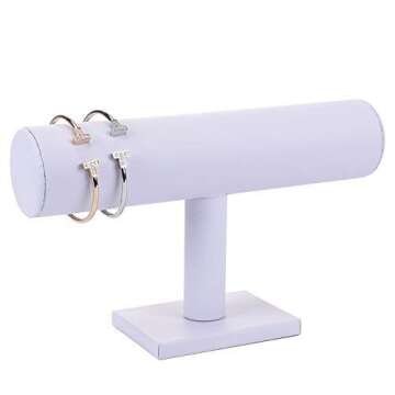 ChezMax Necklace Jewelry Display Stand - Elegant Leatherette T-Bar Holder