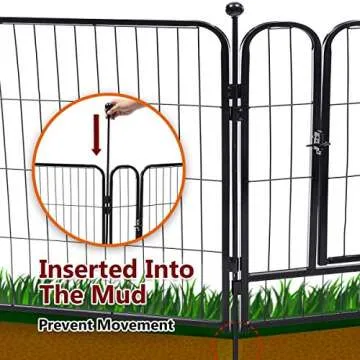 Dog Fence 16 Panels 32" H Pet Playpen Metal Outdoor Portable Camping RV Dog Fences Runs Cage Foldable Exercise Pens Fencing with Two Doors Indoor Temporary Fence for Dogs, Puppy, Garden