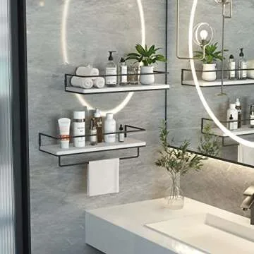 Versatile ZGO Floating Shelves with Towel Rack
