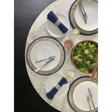 bzyoo 12 Piece White Melamine Dinnerware Set - Durable, Easy to Clean Plates and Bowls - Ideal for P...